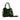 RB1004E | Handbag in Genuine Leather Made in Italy with removable shoulder strap and attachments with metal snap hooks in Gunmetal - Green color - Dimensions: 33 x 25 x 15 cm + Handles 13 cm-2