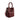 RB1006X | Bucket Bag with Clutch in Genuine Leather Made in Italy. Shoulder bag with shiny gold metal lobster clasp attachments - Bordeaux color - Dimensions: 16 x 14 x 21 cm + Handle 13 cm-0