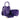 RB1006Y | Bucket Bag with Clutch in Genuine Leather Made in Italy. Shoulder bag with shiny gold metal lobster clasp attachments - Purple color - Dimensions: 16 x 14 x 21 cm + Handle 13 cm-3