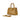 RB1016S | Women's handbag in genuine leather Made in Italy with removable shoulder strap. Attachments with shiny gold metal snap hooks - Cognac color - Dimensions: 28 x 20 x 14 + 12.5 cm-0