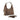 RB1017BV | Soft women's shoulder bag in genuine leather Made in Italy with single handle and removable shoulder strap. Attachments with shiny gold metal snap hooks - Chocolate color - Dimensions: 36 x 40 x 13 cm-0